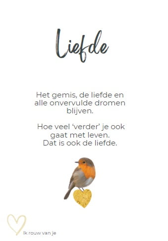 Kaart Ik rouw van je