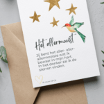 Kaartenset Ik rouw van je (incl. houten standaard)