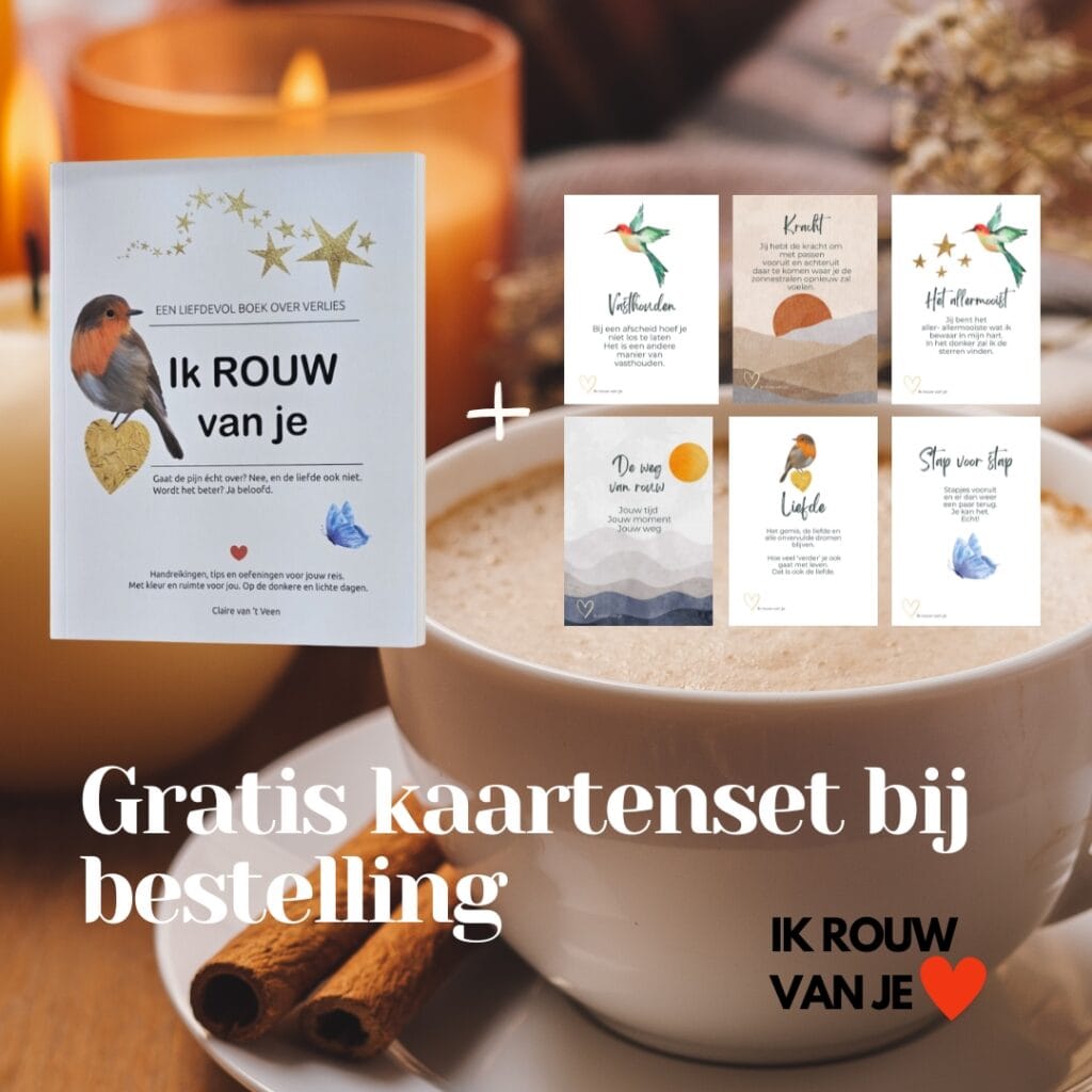 Actie Ik rouw van je gratis kaartenset bij bestelling 10 t/m 19 oktober 2025